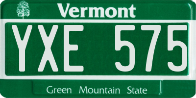 VT license plate YXE575