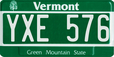 VT license plate YXE576