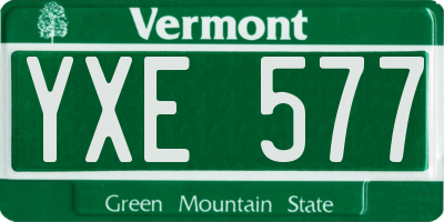 VT license plate YXE577