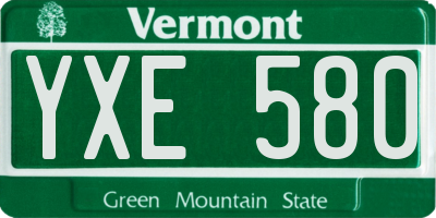 VT license plate YXE580