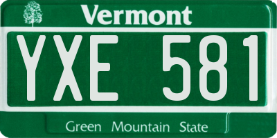 VT license plate YXE581