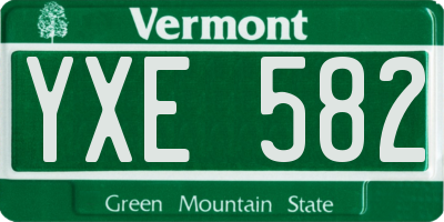 VT license plate YXE582