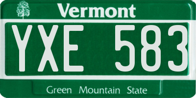 VT license plate YXE583