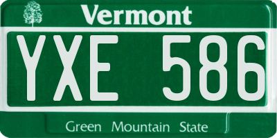 VT license plate YXE586