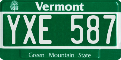 VT license plate YXE587