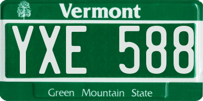 VT license plate YXE588