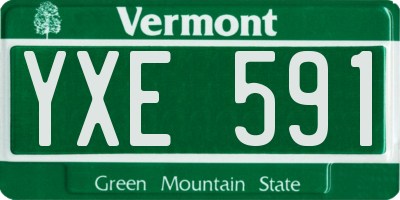 VT license plate YXE591