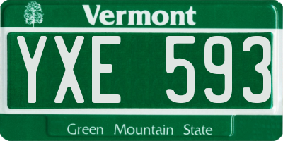 VT license plate YXE593