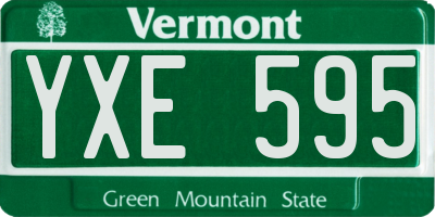 VT license plate YXE595