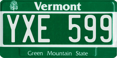 VT license plate YXE599