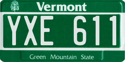VT license plate YXE611