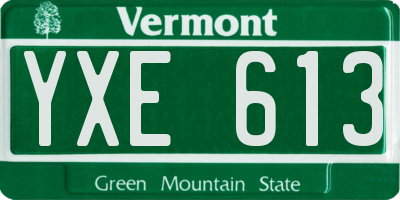 VT license plate YXE613