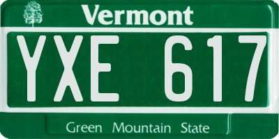 VT license plate YXE617