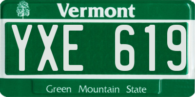 VT license plate YXE619