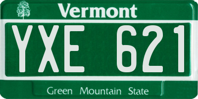 VT license plate YXE621