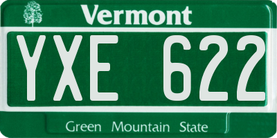 VT license plate YXE622
