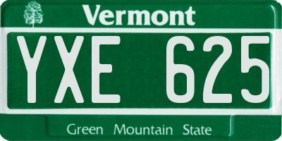 VT license plate YXE625