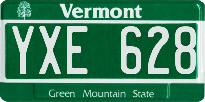 VT license plate YXE628