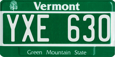 VT license plate YXE630