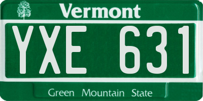 VT license plate YXE631