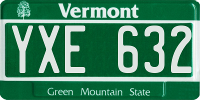 VT license plate YXE632