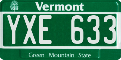 VT license plate YXE633