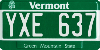VT license plate YXE637