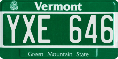 VT license plate YXE646