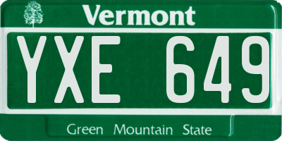 VT license plate YXE649
