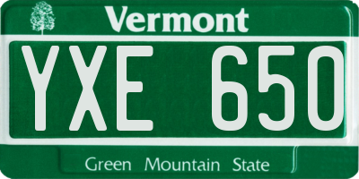 VT license plate YXE650