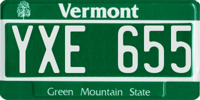 VT license plate YXE655