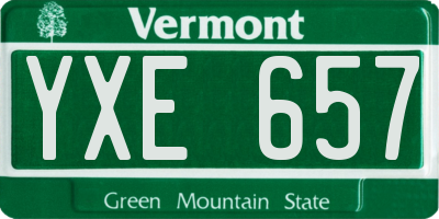VT license plate YXE657