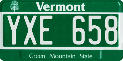 VT license plate YXE658
