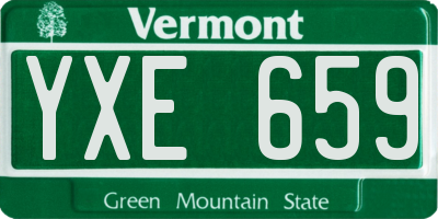 VT license plate YXE659