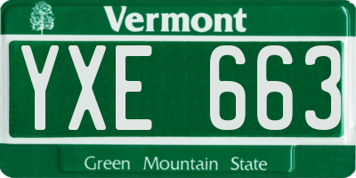 VT license plate YXE663