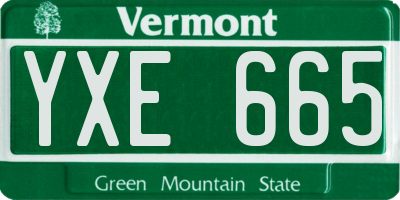 VT license plate YXE665