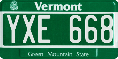 VT license plate YXE668