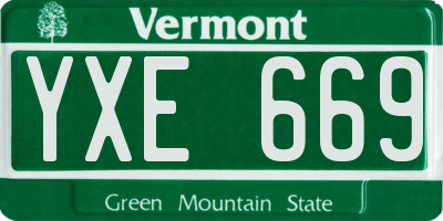 VT license plate YXE669