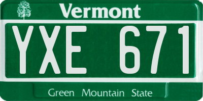 VT license plate YXE671