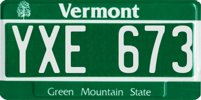 VT license plate YXE673
