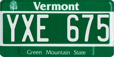 VT license plate YXE675