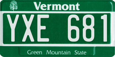 VT license plate YXE681