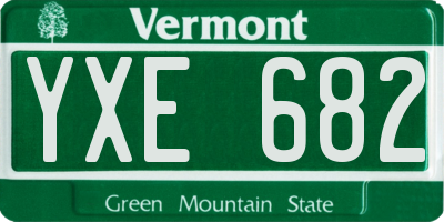 VT license plate YXE682