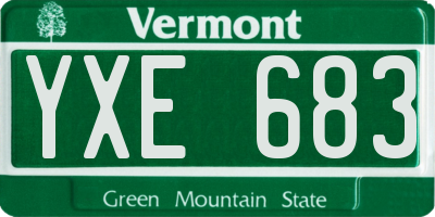VT license plate YXE683