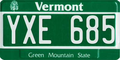 VT license plate YXE685