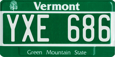 VT license plate YXE686