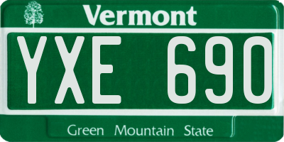VT license plate YXE690