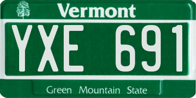 VT license plate YXE691