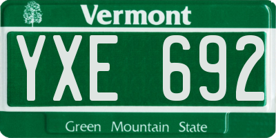 VT license plate YXE692