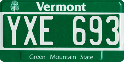 VT license plate YXE693